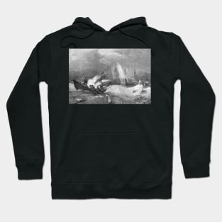 Whalers catching a whale, 19th century (C006/9087) Hoodie